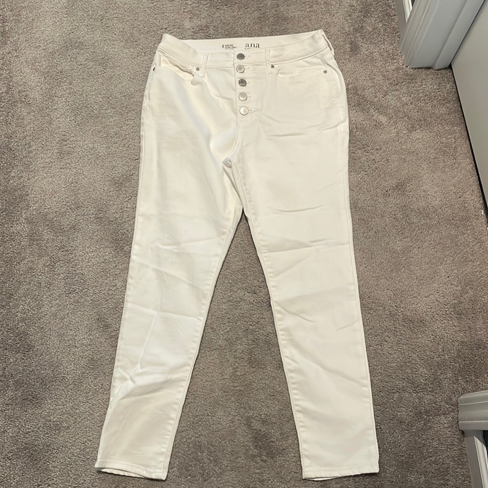White a.n.a High Rise Skinny Ankle Jeans Size 8